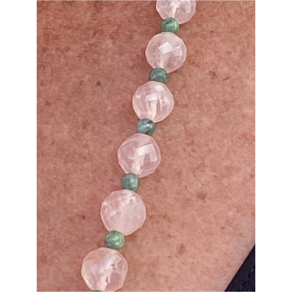 Vintage Gemstone Necklace Pink Quartz 30" Cart2cart The Best Vintage Clothing