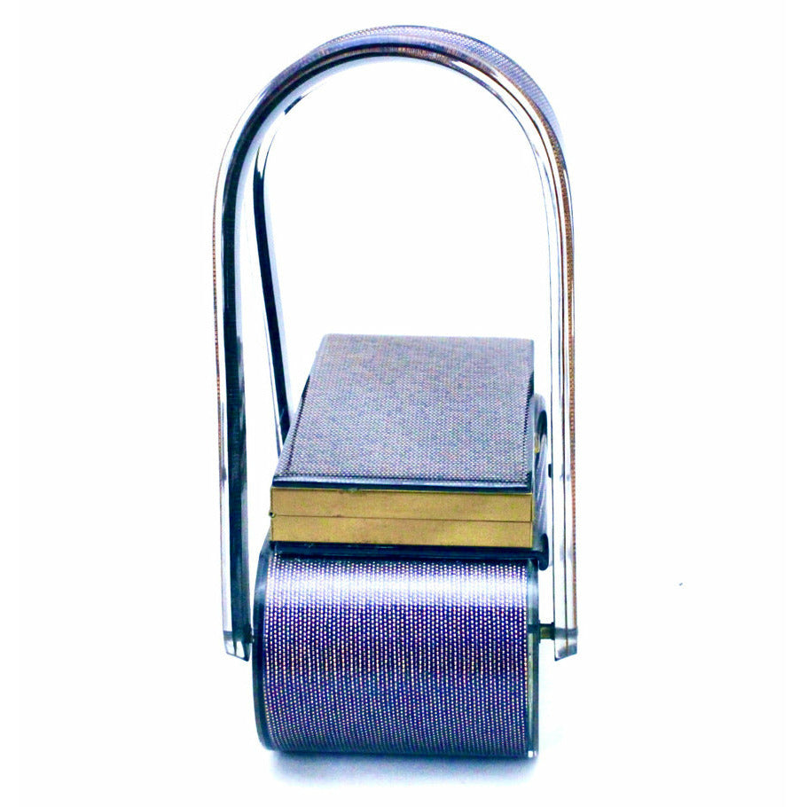 VTG Wilardy Periwinkle Iridescent Lucite Bag With Compact In Lid 1940s Box Purse New Arrivals The Best Vintage Clothing
