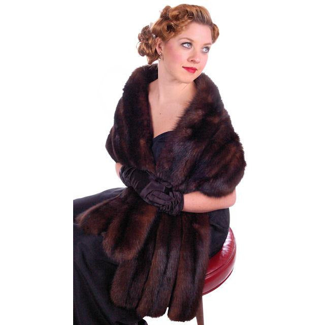 Vintage Fur Stole Dark Brown Natural Ranch Mink Fur Stole Top Quality 1950S - The Best Vintage Clothing
 - 1