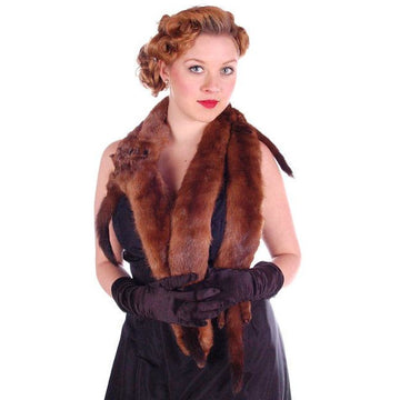 Vintage Stone Marten Fur Wrap 1930S Celluloid Chain Women's The Best Vintage Clothing