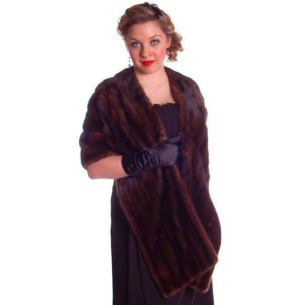 Vintage Stole  Dark Brown Mink Fur Pollacks Mink Farm Extra Long AND Lovely - The Best Vintage Clothing
 - 1