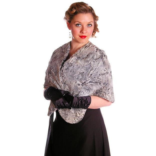 Vintage Stole Silver Shearling Fur Stole James J Ferrucci Women's The Best Vintage Clothing