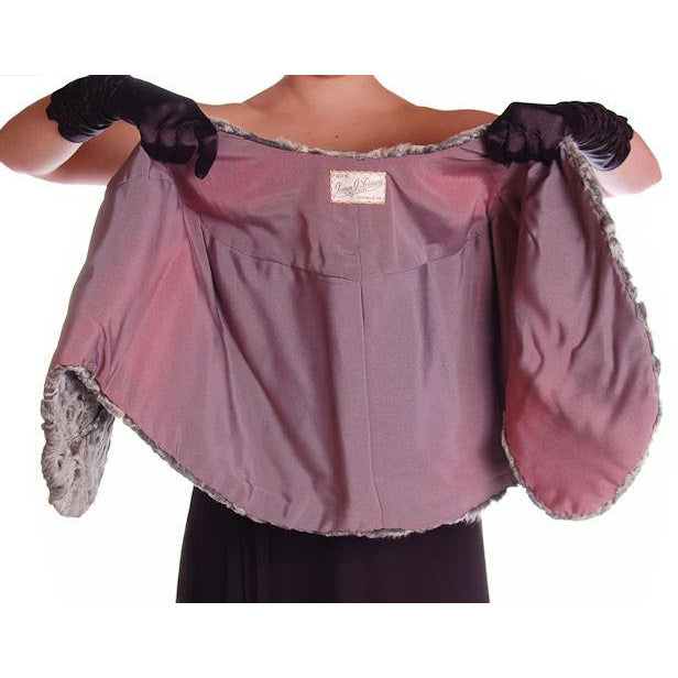 Vintage Stole Silver Shearling Fur Stole James J Ferrucci Women's The Best Vintage Clothing