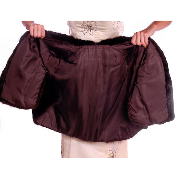 Vintage Fur Luxurious Darkest Brown Mink Stole Movie Star 1950s Women's The Best Vintage Clothing