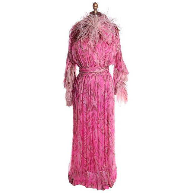 Vintage French Evening Gown Designer Marie-Martine Silk/ Feathers Paris 1950s 36 Bust - The Best Vintage Clothing
 - 1