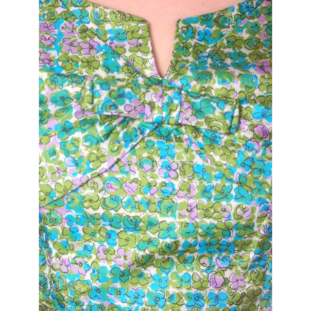 Vintage Silk Sheath Dress 1950s Turquoise Pastels Emile 34-25-37 Women's Emile