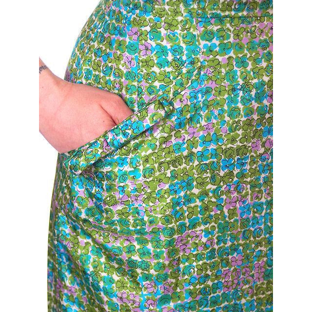 Vintage Silk Sheath Dress 1950s Turquoise Pastels Emile 34-25-37 Women's Emile