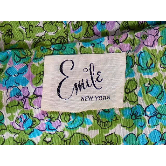 Vintage Silk Sheath Dress 1950s Turquoise Pastels Emile 34-25-37 Women's Emile