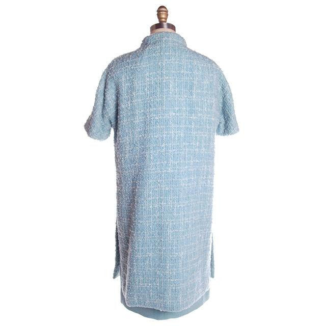 Vintage Blue Wool Tweed Dress & Coat Set 1960s B.H. Wragge Small Cart2cart B.H.Wragge