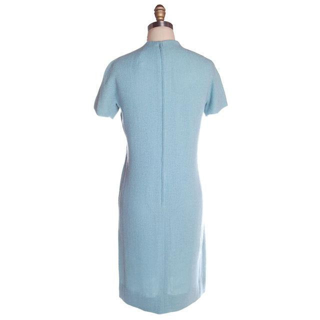 Vintage Blue Wool Tweed Dress & Coat Set 1960s B.H. Wragge Small Cart2cart B.H.Wragge