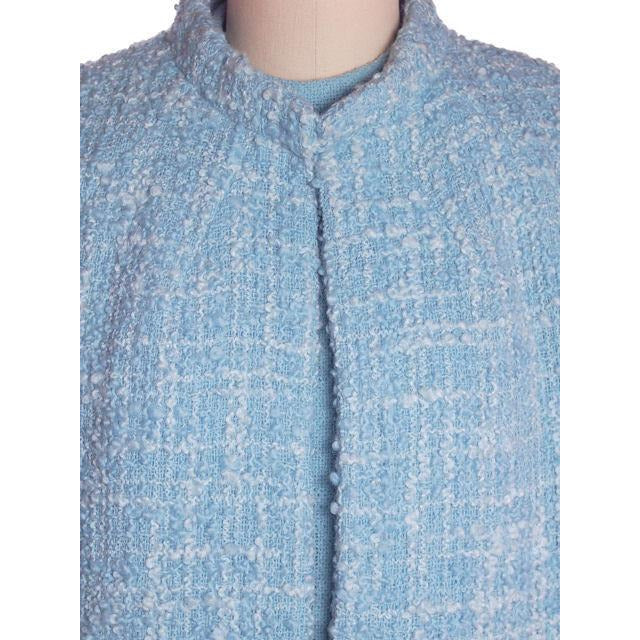 Vintage Blue Wool Tweed Dress & Coat Set 1960s B.H. Wragge Small Cart2cart B.H.Wragge