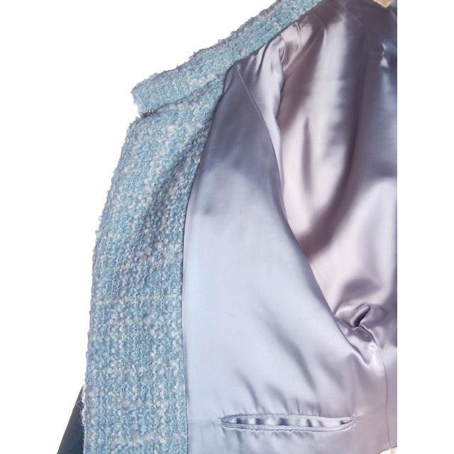 Vintage Blue Wool Tweed Dress & Coat Set 1960s B.H. Wragge Small Cart2cart B.H.Wragge