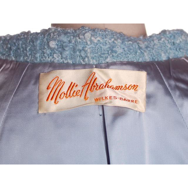 Vintage Blue Wool Tweed Dress & Coat Set 1960s B.H. Wragge Small Cart2cart B.H.Wragge