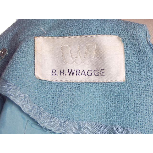 Vintage Blue Wool Tweed Dress & Coat Set 1960s B.H. Wragge Small Cart2cart B.H.Wragge
