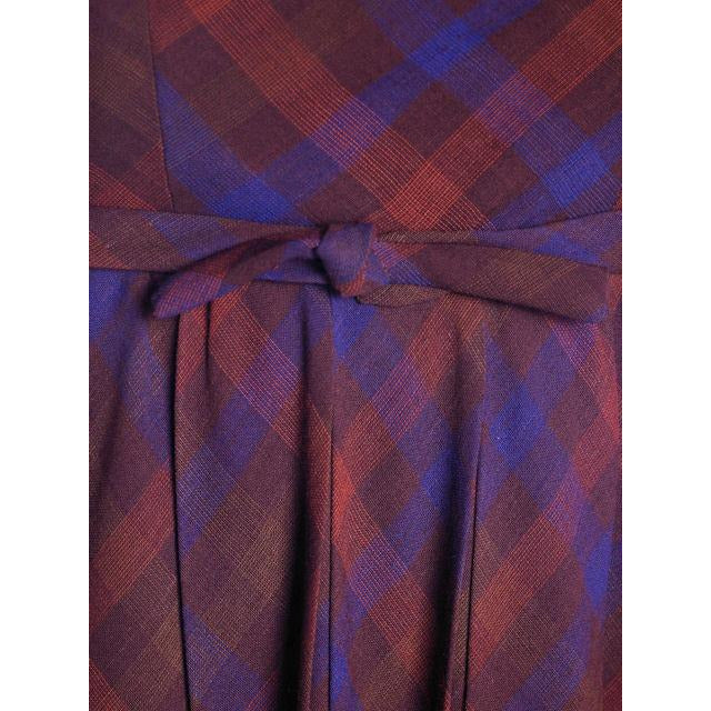 Vintage Blue/Brown Plaid Dress & Jacket Jane Derby 1950s 36-28-Free Cart2cart The Best Vintage Clothing