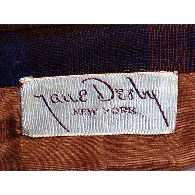 Vintage Blue/Brown Plaid Dress & Jacket Jane Derby 1950s 36-28-Free Cart2cart The Best Vintage Clothing