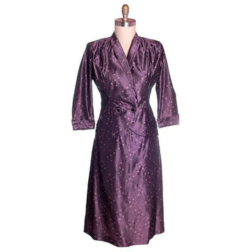 Vintage Ladies  Aubergine Damask Taffeta Suit 1940's 40-29-42 - The Best Vintage Clothing
 - 1