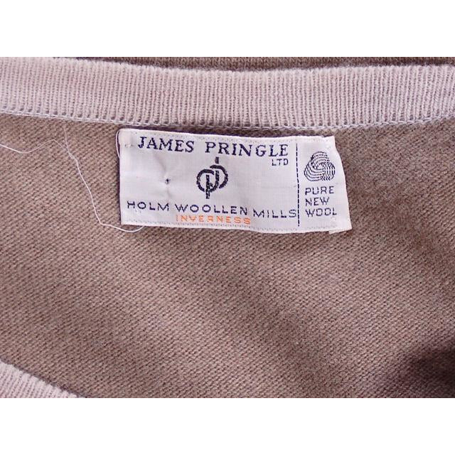 Vintage Pringle Taupe Cashmere Patterned Sweater Vest Eu 38/97 1950s Women's The Best Vintage Clothing