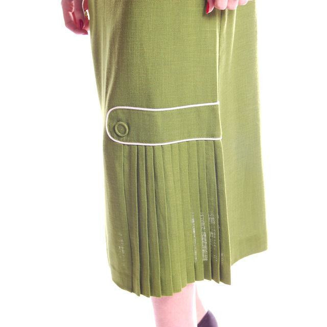 Vintage Pencil Skirt Apple Green Linen Fab Details 1950S 26 Waist Cart2cart The Best Vintage Clothing