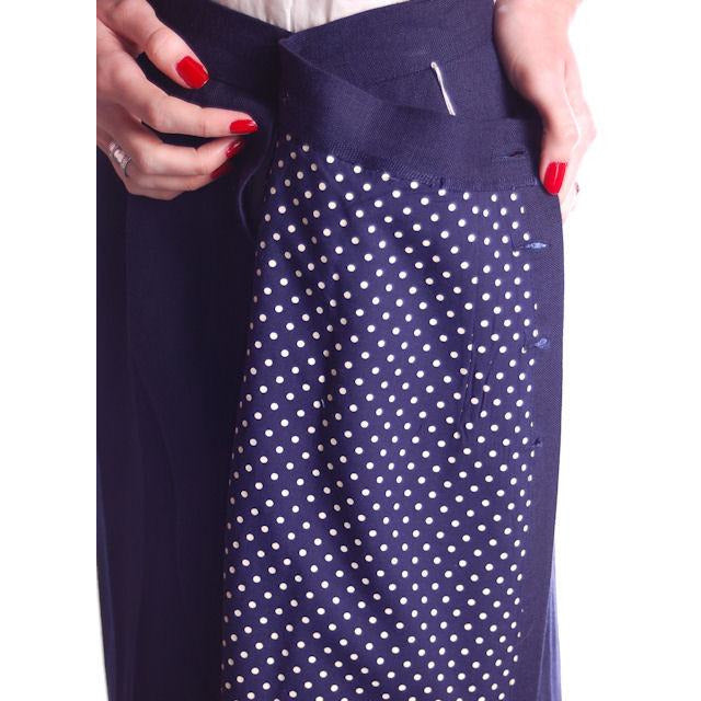 Vintage Pencil Skirt Navy Blue Linen Asymmetrical Buttons 1950 NOS 25" Waist Cart2cart The Best Vintage Clothing