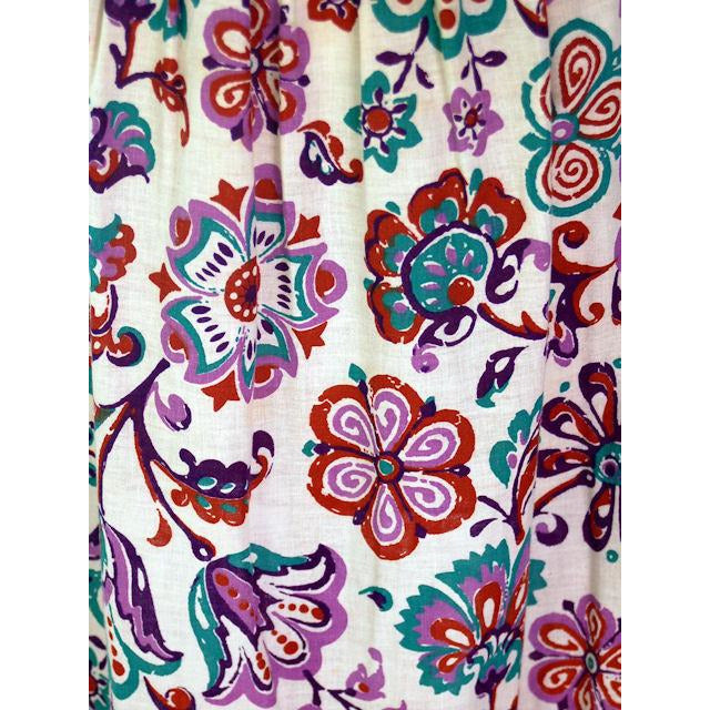 Vintage 2 PC Skirt & Crop Top Print Craig Craely 1970s Small-Med Women's Craig Craely