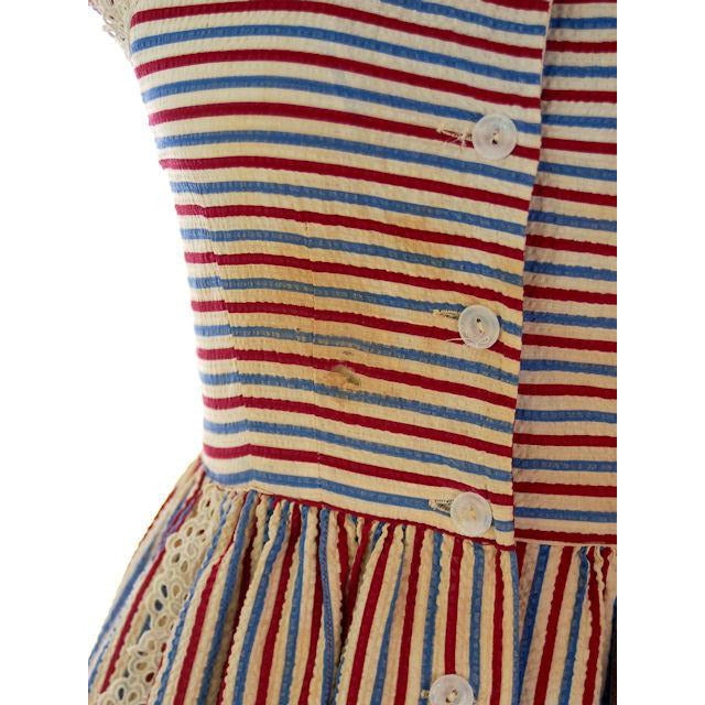 Vintage Seersucker Dress Striped For Costume Betty Barclay 1940s Women's,On Sale Betty Barclay