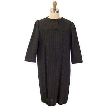 Vintage Charcoal Gray Crystal Pleated Shift Dress 1960s 38" Bust - The Best Vintage Clothing
 - 1