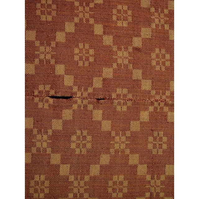 Antique 19th C Jacquard Coverlet Brown/ Green/ Red Pennsylvania 36 x72 Collectibles The Best Vintage Clothing