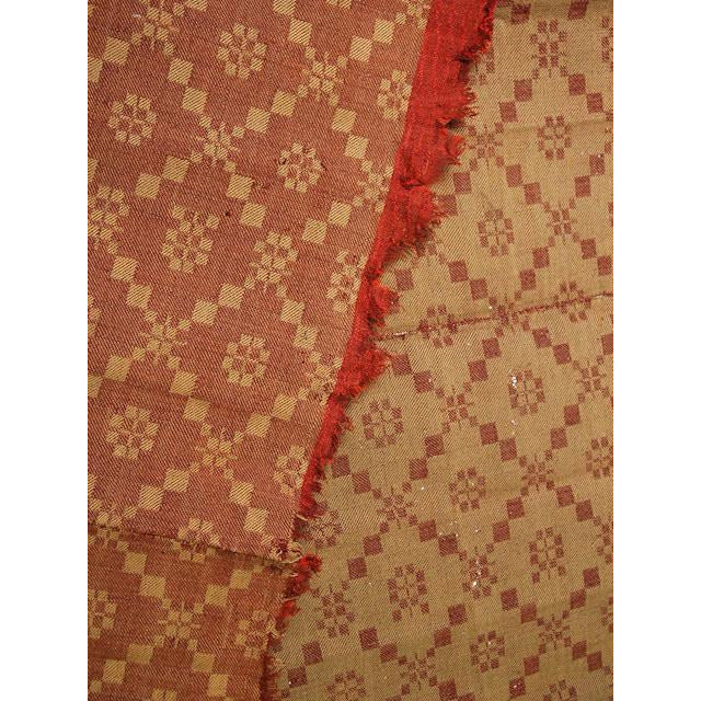Antique 19th C Jacquard Coverlet Brown/ Green/ Red Pennsylvania 36 x72 Collectibles The Best Vintage Clothing
