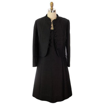 Vintage Black Silk Cocktail Dress & Coat Saks Fifth Ave 1965 Custom Made 35-30-38 - The Best Vintage Clothing
 - 1