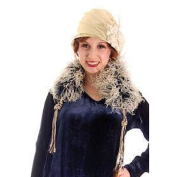 Vintage Flapper Feather Boa Blue & White For Display Women's,New Arrivals vendor-unknown