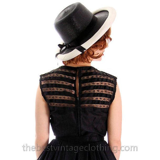 Vintage Straw Hat Wide Brim Audrey Hepburn Style 1950s Fashion Guild Hats,New Arrivals The Best Vintage Clothing