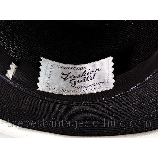 Vintage Straw Hat Wide Brim Audrey Hepburn Style 1950s Fashion Guild Hats,New Arrivals The Best Vintage Clothing