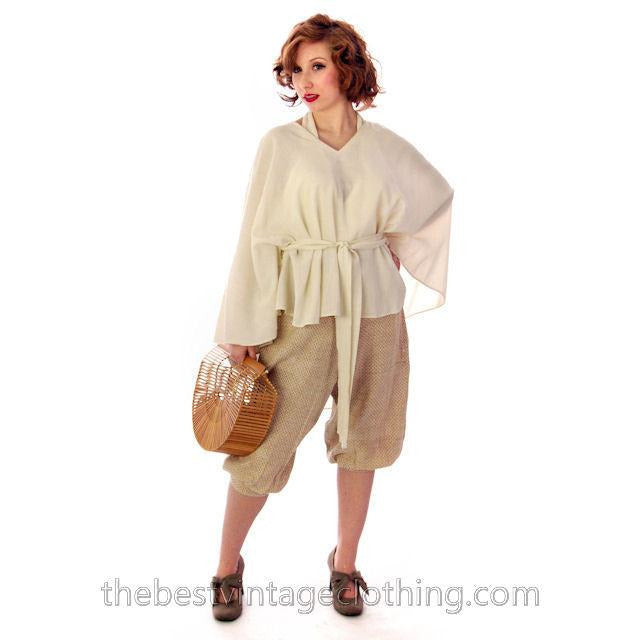 Vintage Vuokko Poncho Style Blouse Tunic Wool Voile Sz 34 1970s marimekko Vuokko