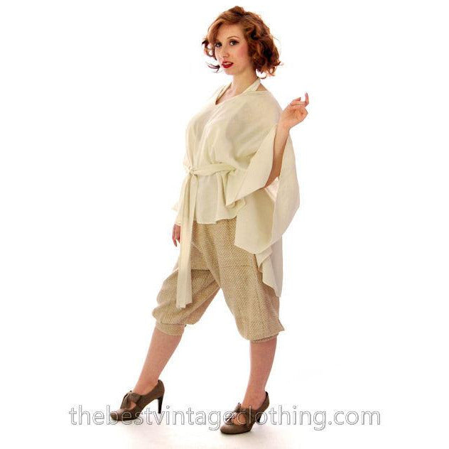 Vintage Vuokko Poncho Style Blouse Tunic Wool Voile Sz 34 1970s marimekko Vuokko