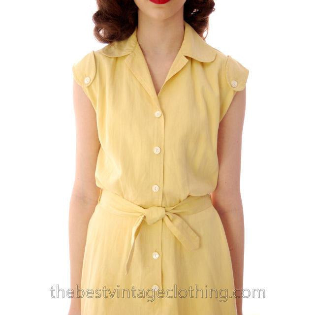 Vintage Gym Suit Skirt/Pants Yellow Cotton Faille 1940s Wright & Pitson Women's,New Arrivals vendor-unknown