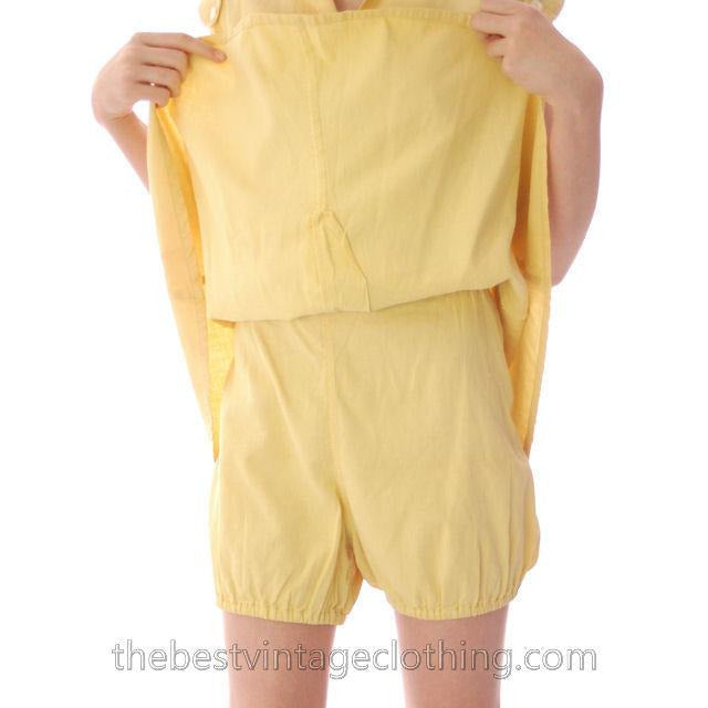 Vintage Gym Suit Skirt/Pants Yellow Cotton Faille 1940s Wright & Pitson Women's,New Arrivals vendor-unknown