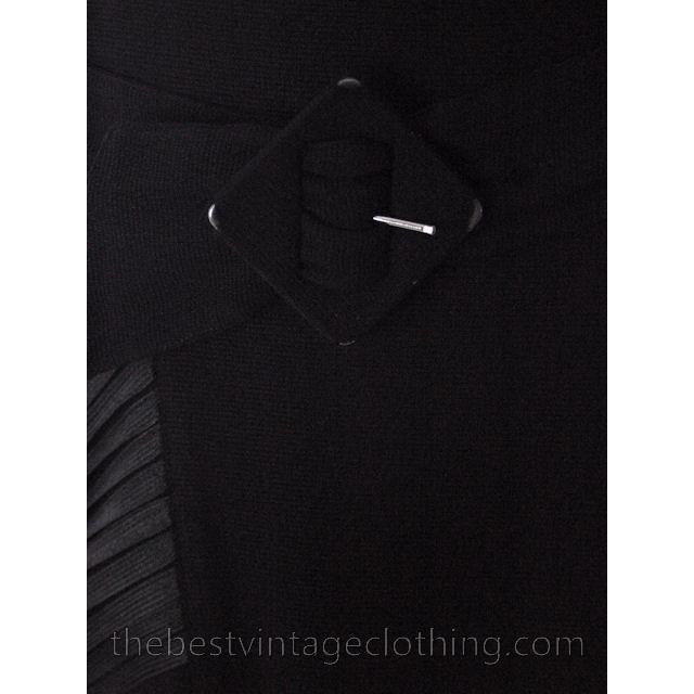 Vintage Late 1930s Rayon Knit Dress Black Pocket Details 36 Bust Women's,New Arrivals The Best Vintage Clothing