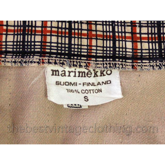 Vintage Marimekko Plaid Jumpsuit Coveralls 1970s Small marimekko marimekko