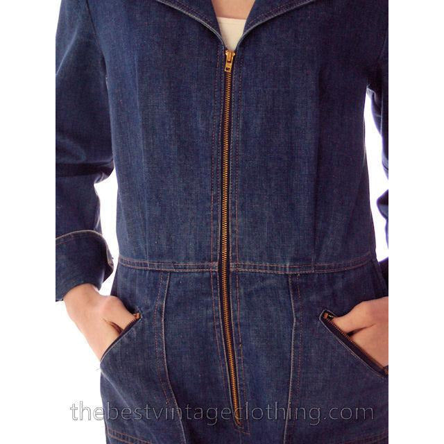 Vintage Womens 100% Cotton Denim Jumpsuit 1970s Sears Bust 38- S/M Women's,New Arrivals The Best Vintage Clothing
