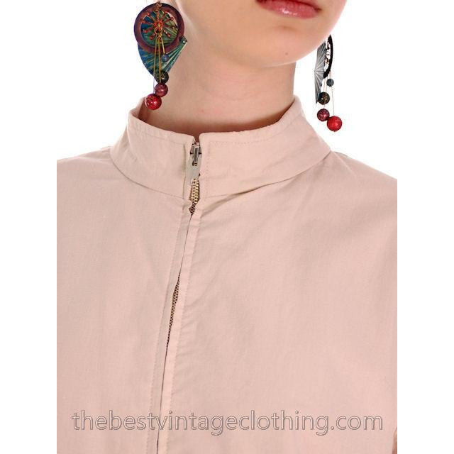 Vintage 1970s Vuokko Suomi Finland Khaki Poplin Tent Coat Zip Front Mod 36 Fits S to M marimekko Vuokko