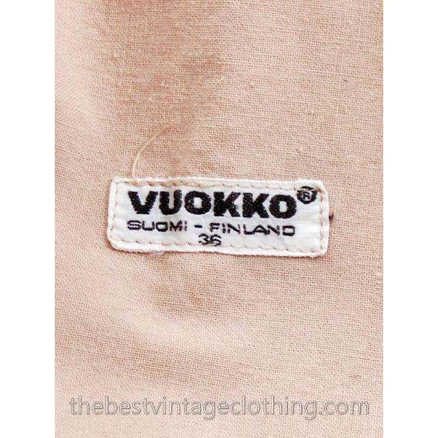 Vintage 1970s Vuokko Suomi Finland Khaki Poplin Tent Coat Zip Front Mod 36 Fits S to M marimekko Vuokko