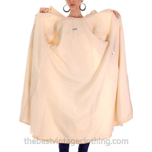 Vintage 1970s Vuokko Suomi Finland Boiled Wool Cream Tent Coat Snap Front Mod 38 Fits S to L marimekko Vuokko
