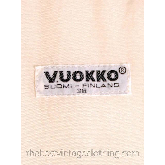 Vintage 1970s Vuokko Suomi Finland Boiled Wool Cream Tent Coat Snap Front Mod 38 Fits S to L marimekko Vuokko