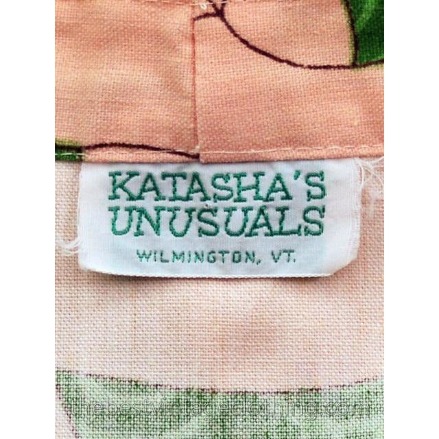 Vintage Maxi Wrap Skirt 1970s Green Fantasy Kissing Hippopotamus Print L Women's,New Arrivals Katasha's Unusuals