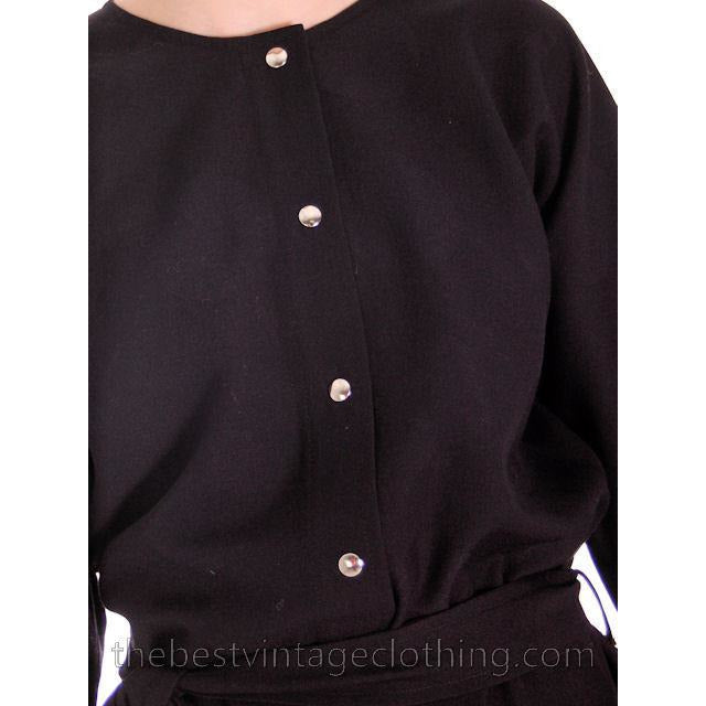 Vintage Rare Vuokko Black Circle Motif Finest Wool Voile Maxi Dress 1970s M 38 marimekko Vuokko