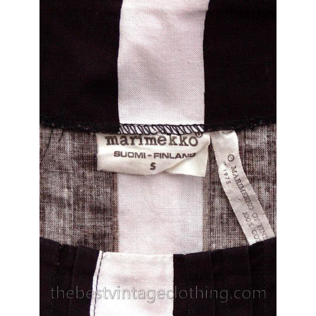 Dramatic Vintage 1970s Marimekko Graphic Dress Black & White S 1975 marimekko marimekko