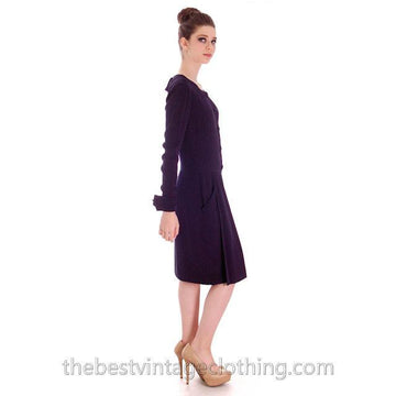 Chanel Couture Vintage Cocktail Dress Deep Blue Backless Sexy Small - The Best Vintage Clothing
 - 1