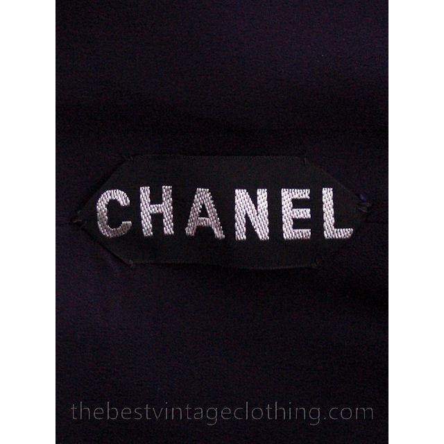 Chanel Couture Vintage Cocktail Dress Deep Blue Backless Sexy Small New Arrivals Chanel