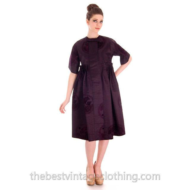 Vintage Aubergine Silk Evening Coat Created 1960s of Antique Fabric Provenance S Cart2cart The Best Vintage Clothing